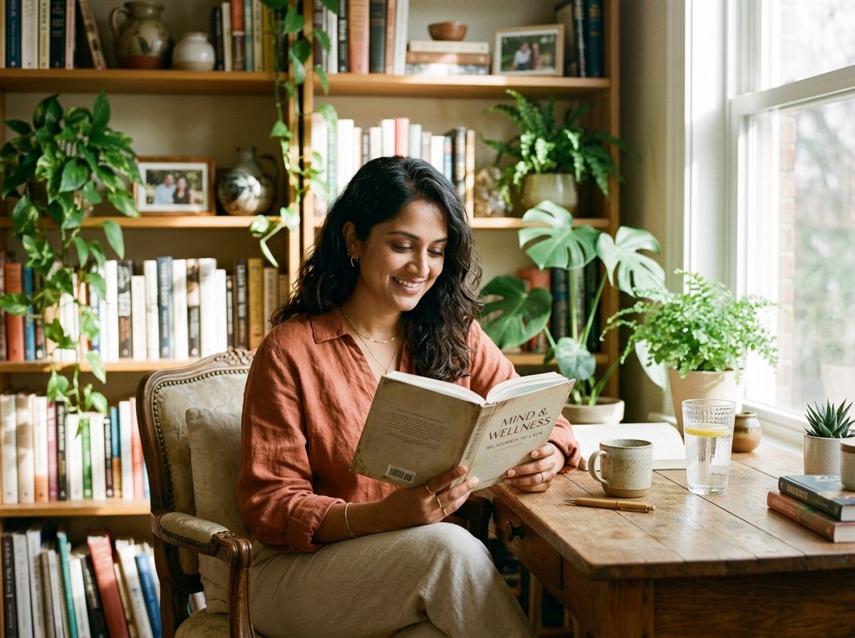 SophEva community member reflecting with cycle wellness journal